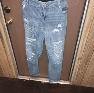 Distressed ankle pants